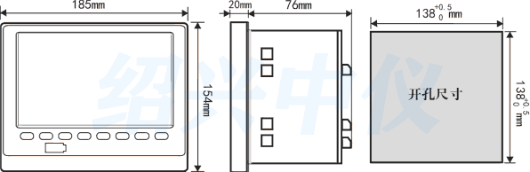十二路無(wú)紙記錄儀安裝尺寸 十二路無(wú)紙記錄儀安裝尺寸